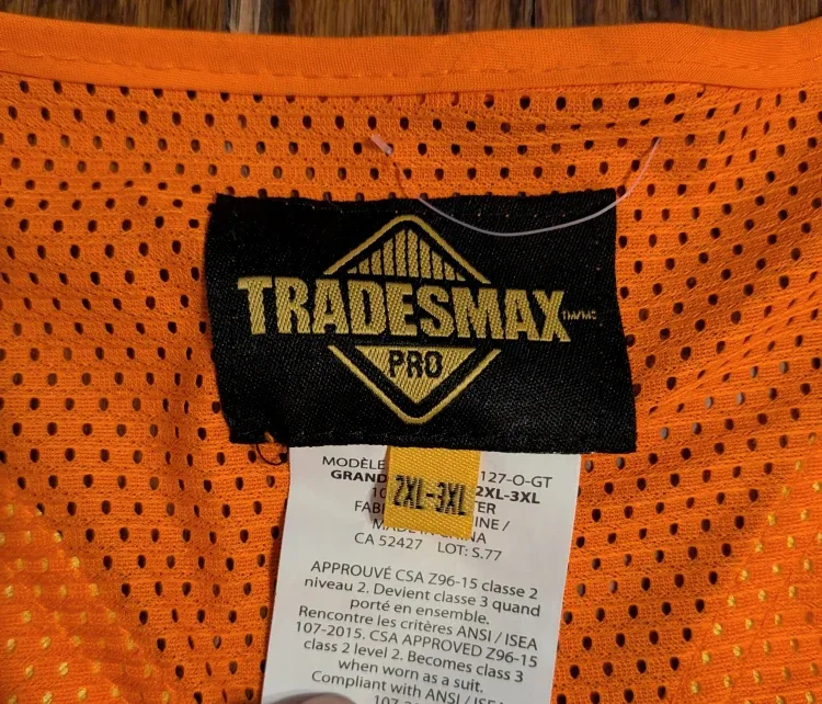 Trafalgar Mesh Safety Vest - Orange 2XL- 3XL image indicator(6)