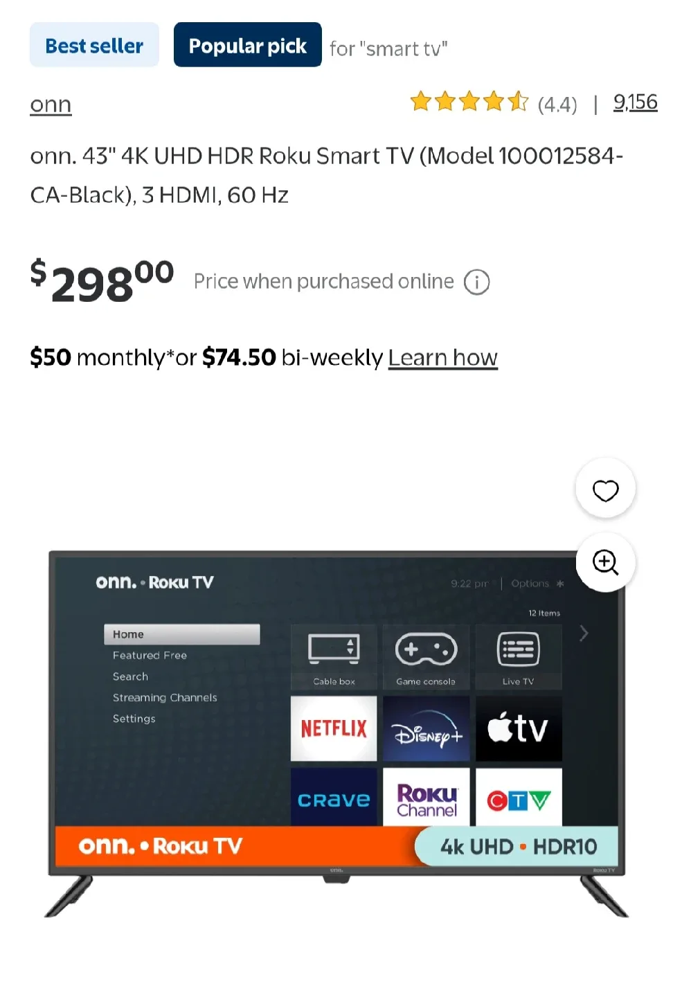 ON SALE! 43" ONN 4K ROKU SMART TV ONLY $199.99