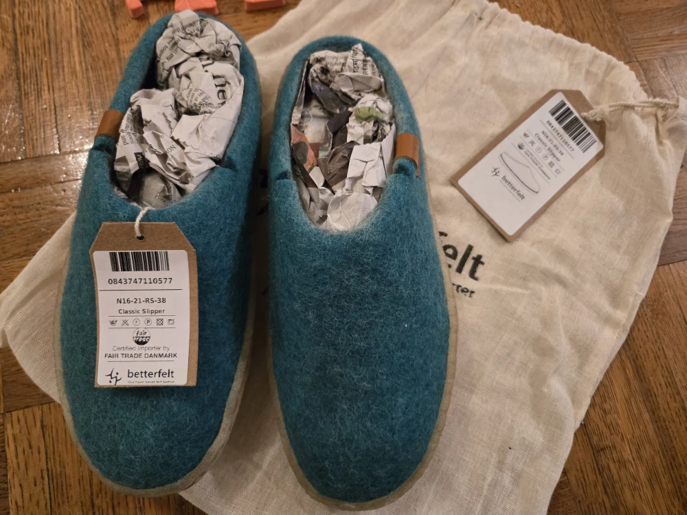 Betterfelt Classic Slippers - Steel Blue, Size 38
