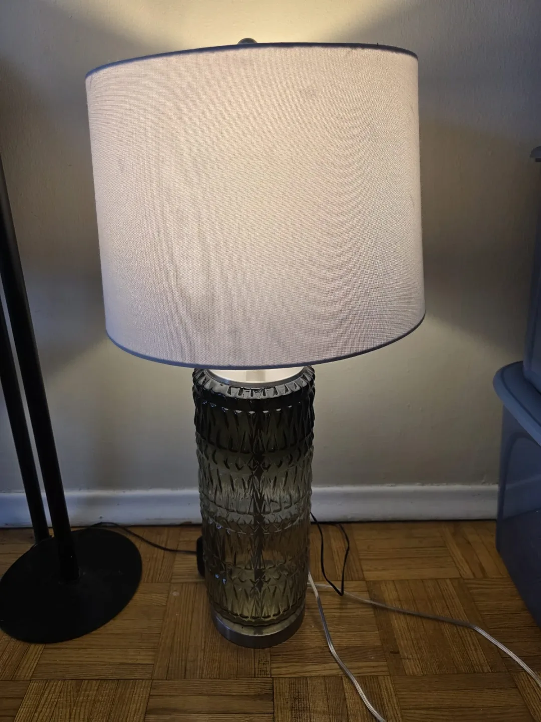 Table Lamp with Textured Glass Base