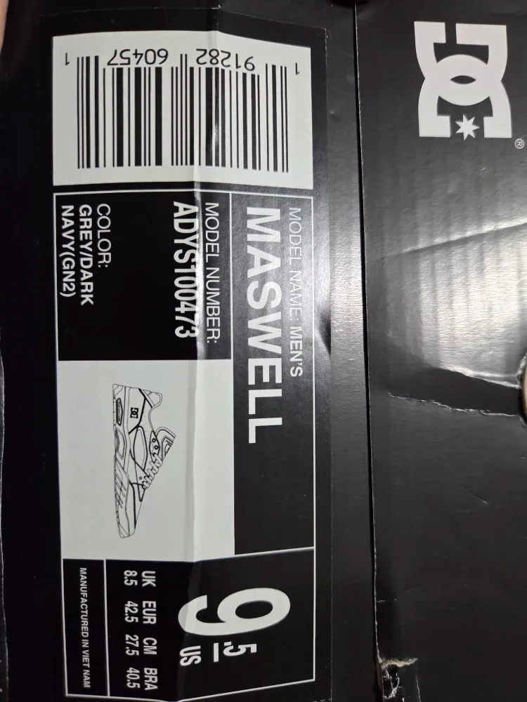 DC Maswell Men's Grey/Navy Skate Shoes - Size 9.5 image indicator(5)