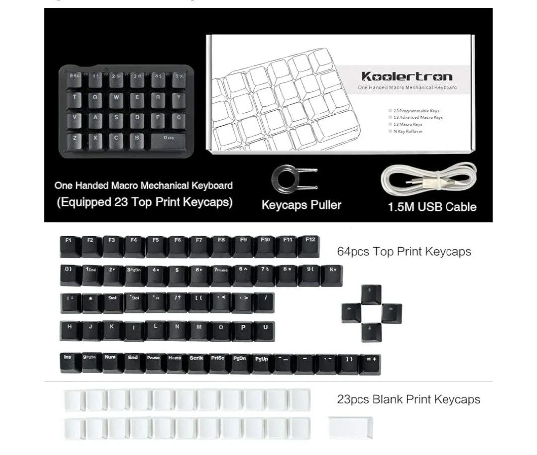 Koolertron One Handed Macro Mechanical Keyboard image indicator(2)