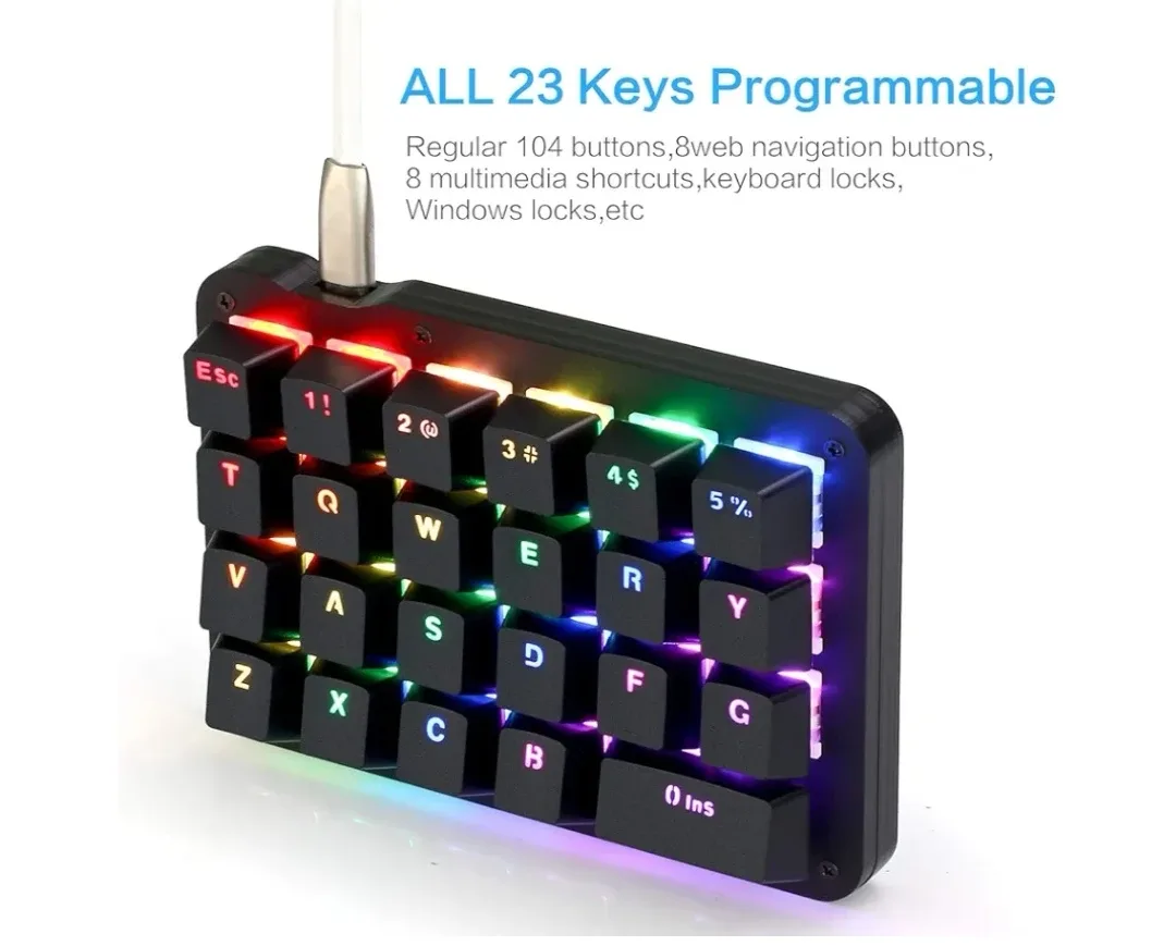 Koolertron One Handed Macro Mechanical Keyboard image indicator(4)
