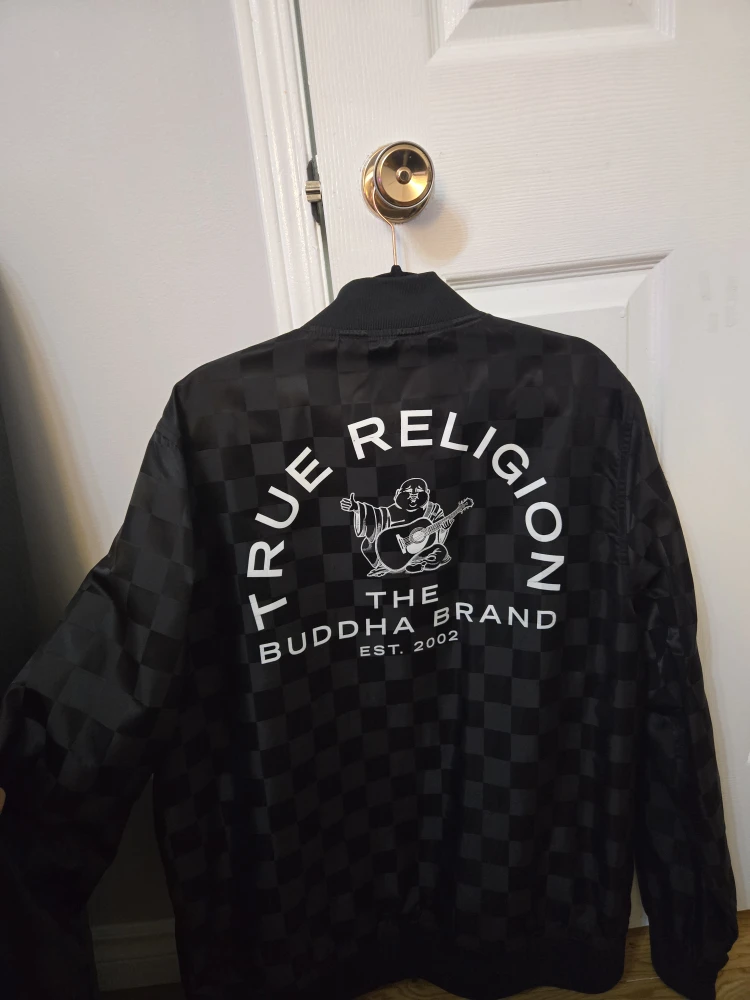 True Religion Black Checkered Bomber Jacket - photo 2