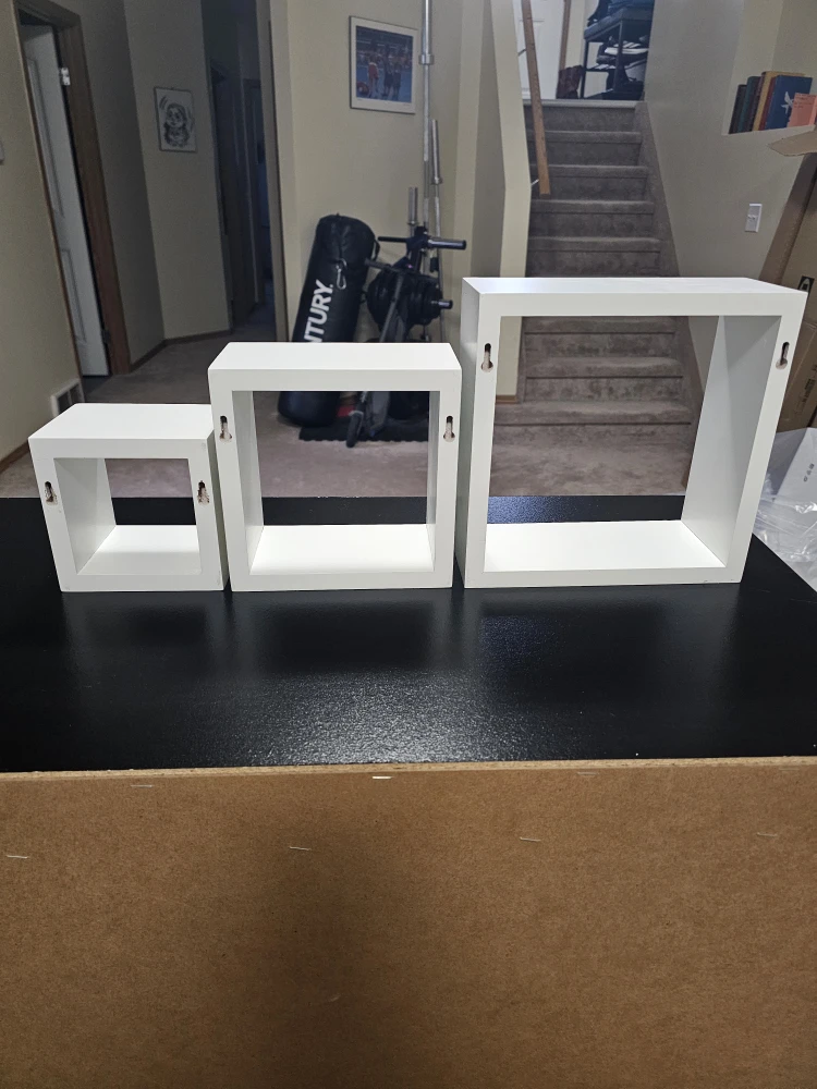 Set of 3 White Floating Display Shelves