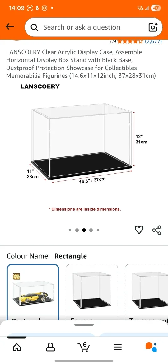 LANSCOERY Clear Acrylic Display Case 14.6x11x12inch image indicator(3)