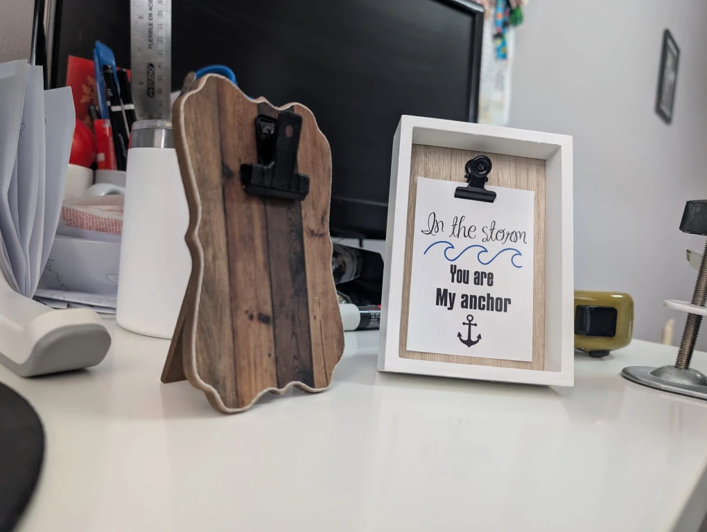 Wooden "My Anchor" Clip Frames