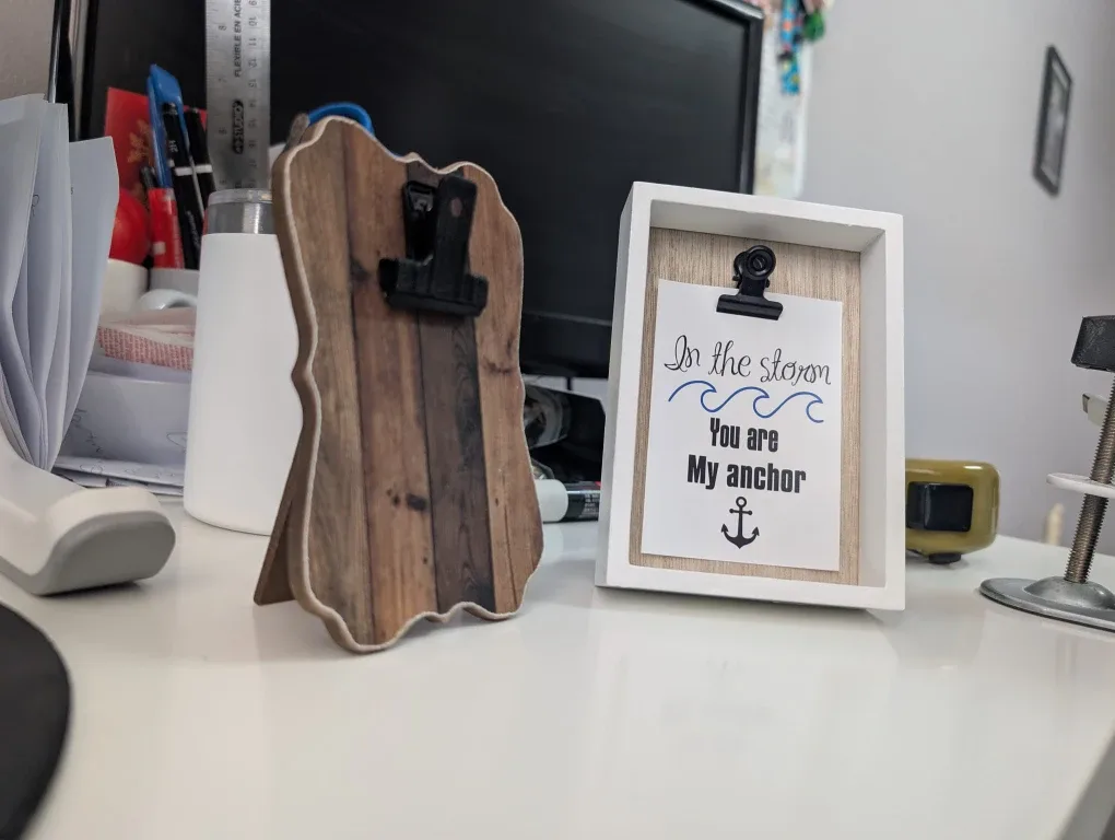 Wooden "My Anchor" Clip Frames