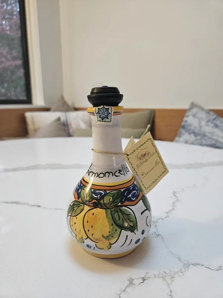 Handmade in Italy Ceramic Limoncello Bottle