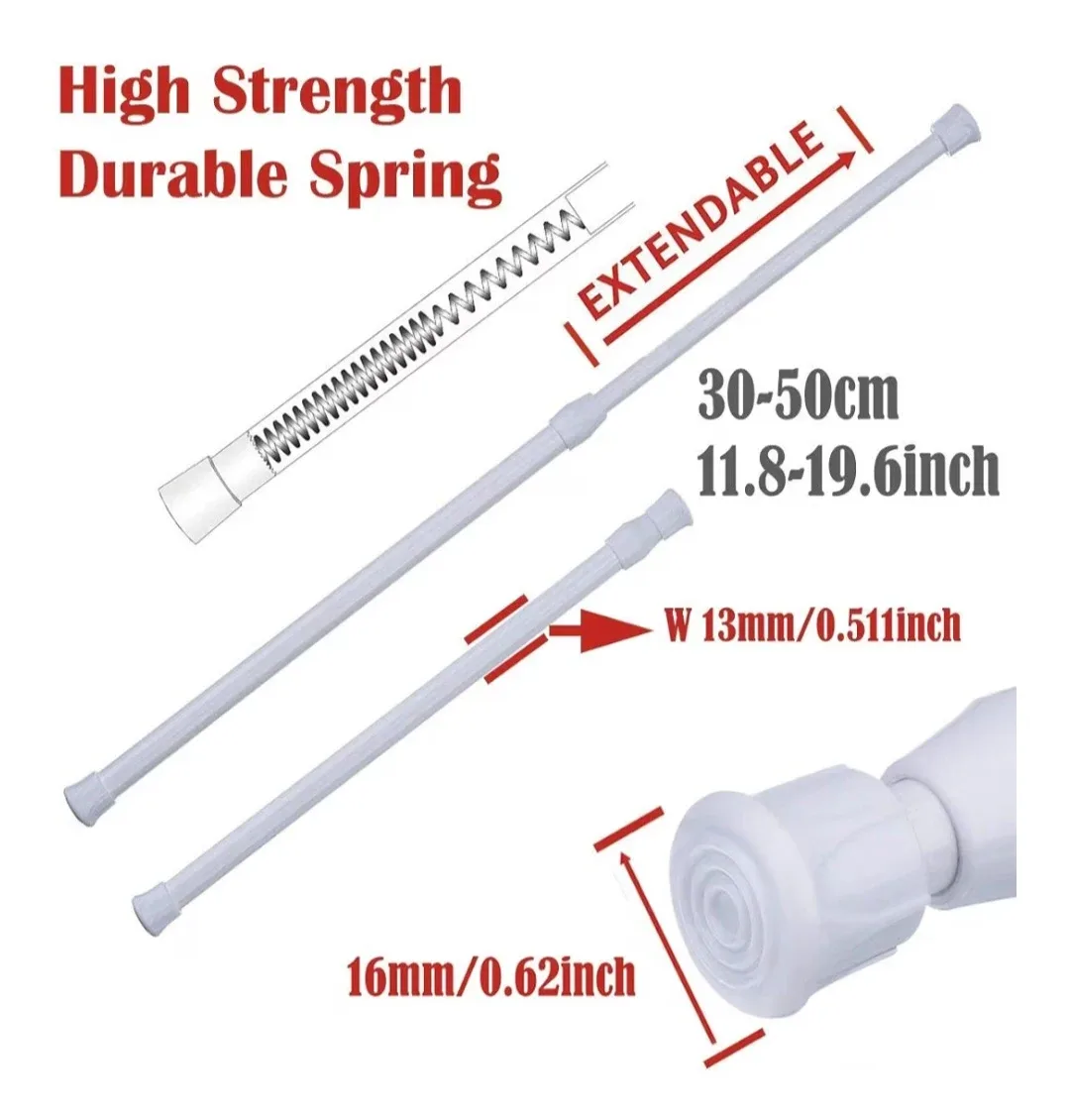2 Tension Rods - Adjustable 30-50cm image indicator(9)