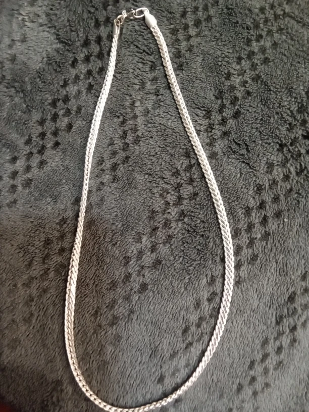 Vintage 925 Silver Herrinbone Chain Necklace