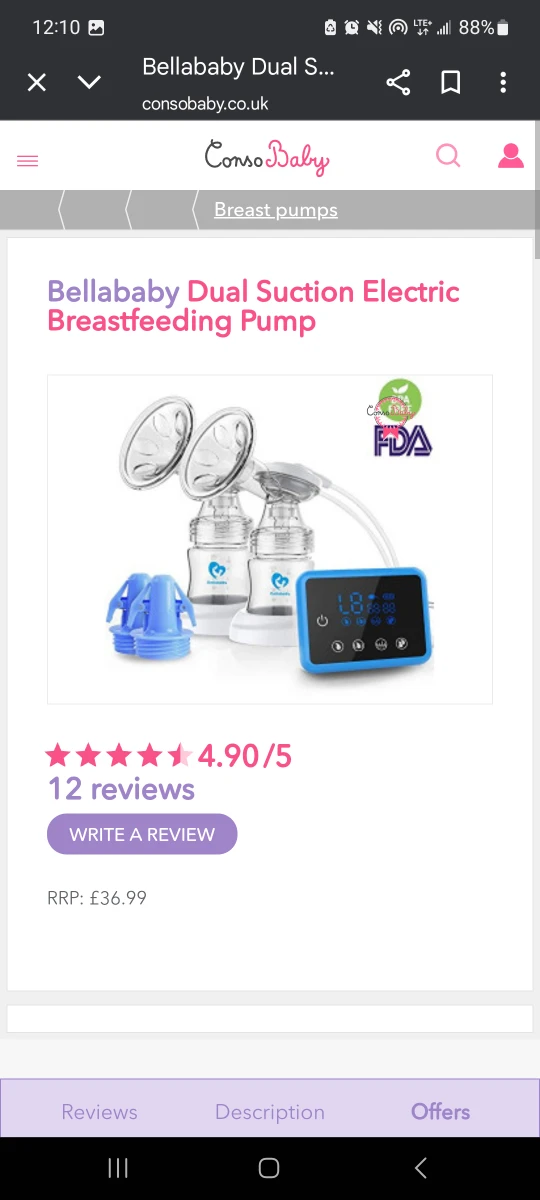 Bellababy Dual Suction Electric Breastfeeding Pump
