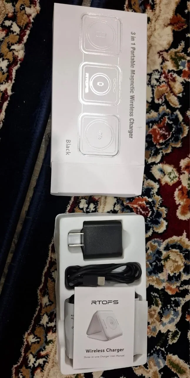 New RTOFS 3 in 1 Magnetic Wireless Charger image indicator(2)