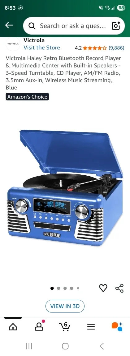 Victrola Retro Bluetooth Radio, CD & Turntable image indicator(8)