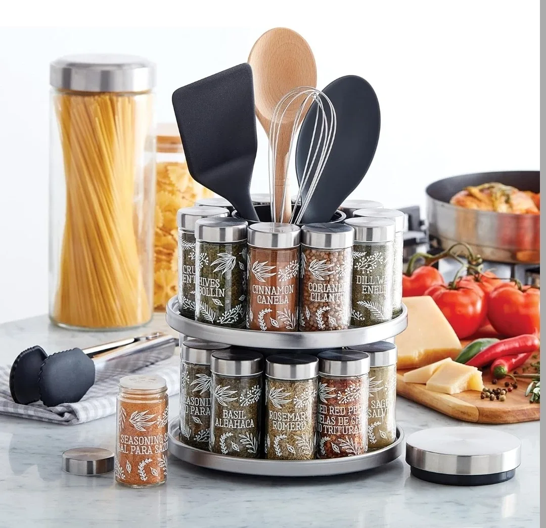 NEW Kamenstein 20-Jar Revolving Spice Rack w/ Tool Caddy