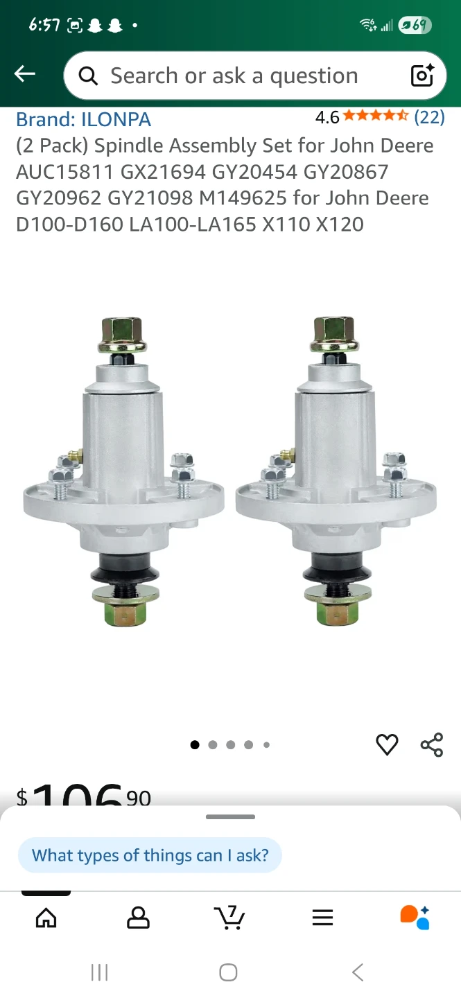 Spindle Assembly Set for John Deere D100-D160