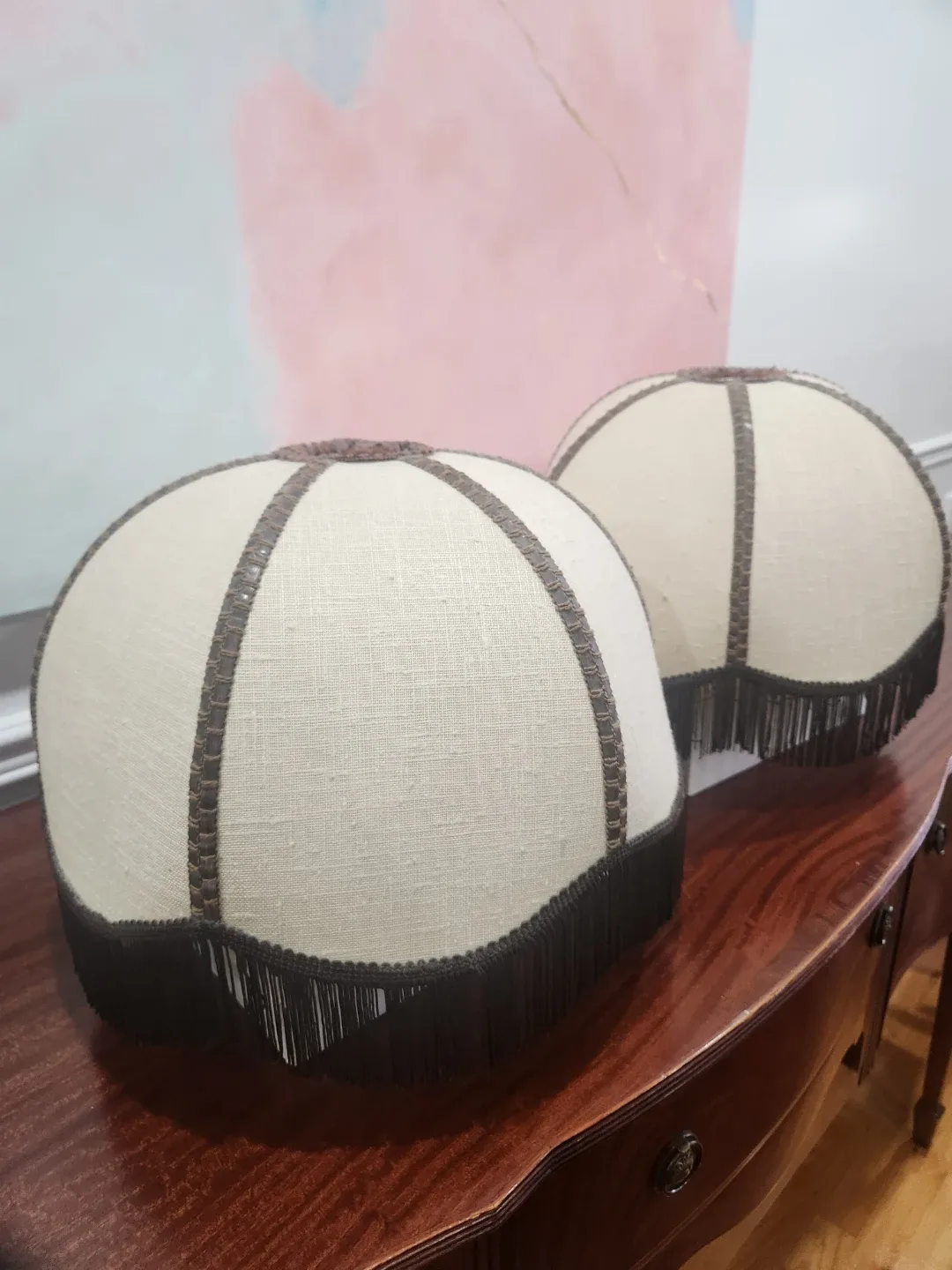 Vintage pair of Tassel Lampshade MCM