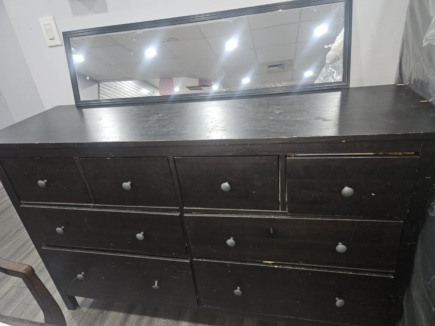 Black Dresser with Mirror