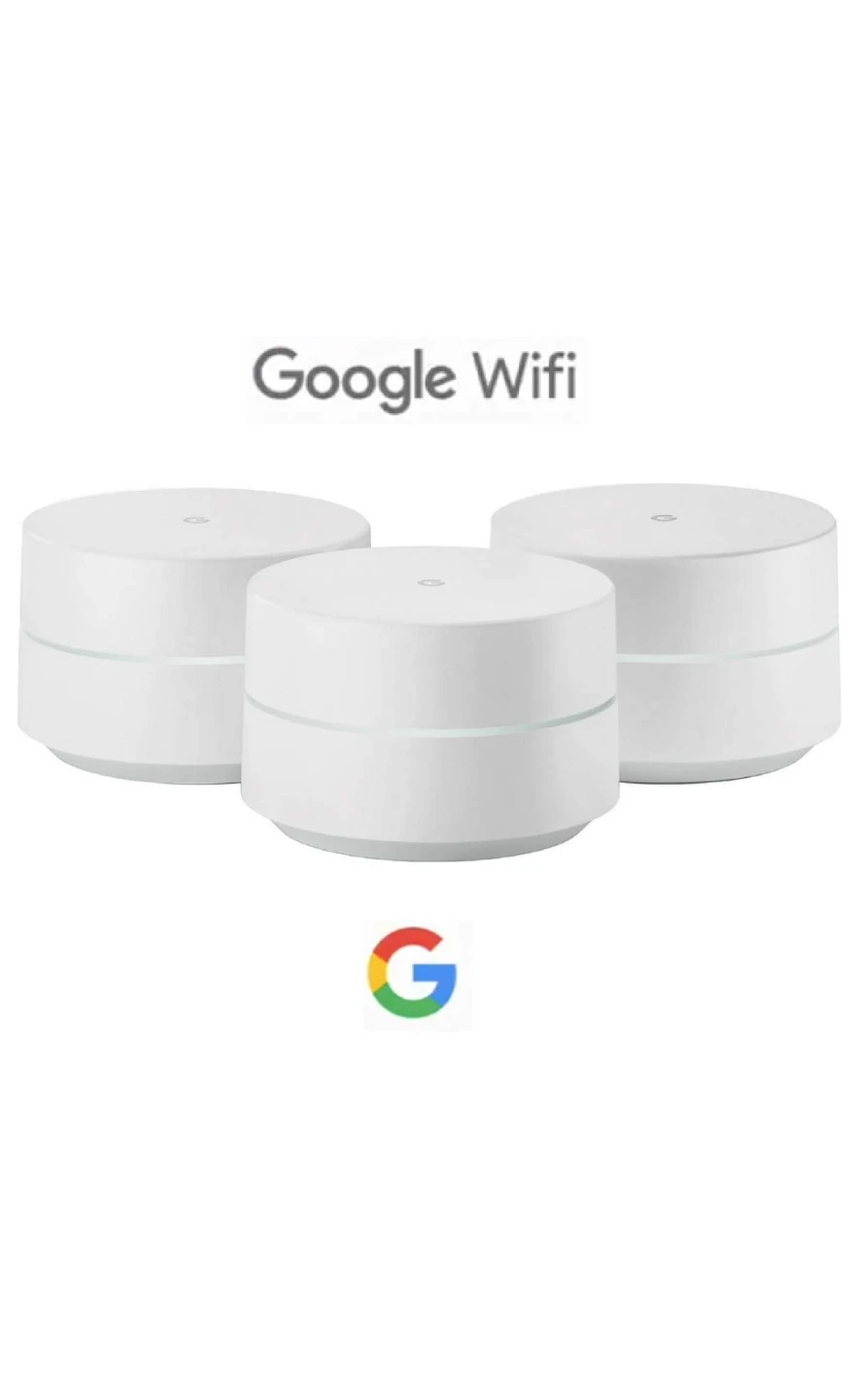 New never used  Google Whole Home Mesh Wi-Fi System (set of 3)