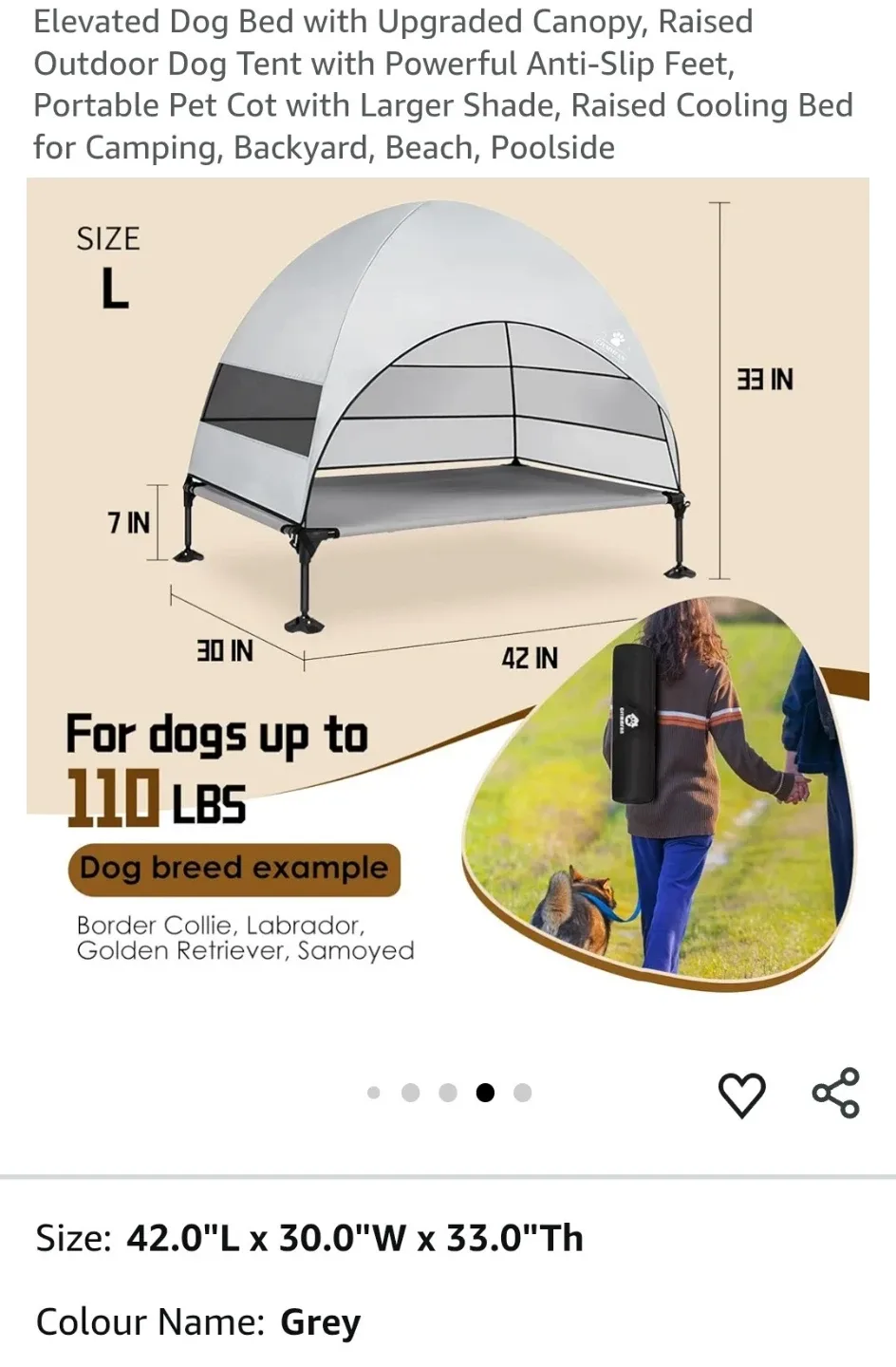 New - Elevated Dog Bed with Canopy image indicator(2)