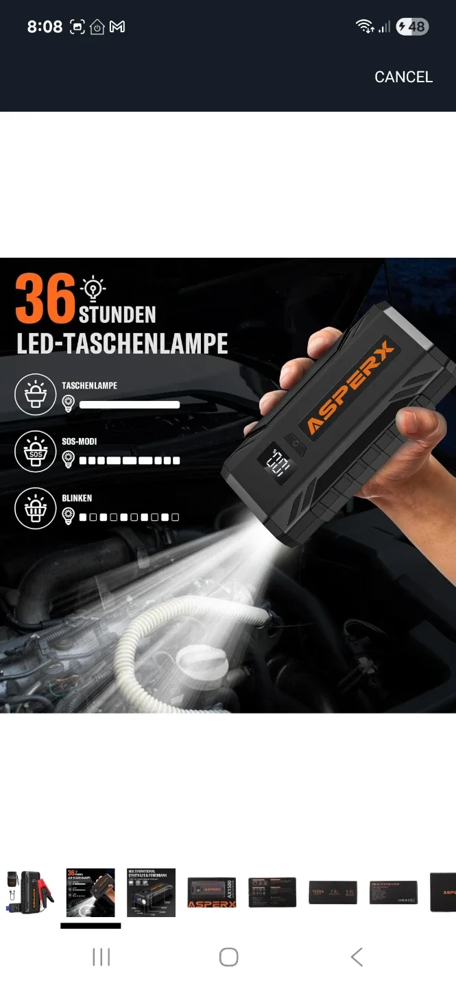 New  AsperX  Car a jump starter power bank 2000a Features image indicator(2)