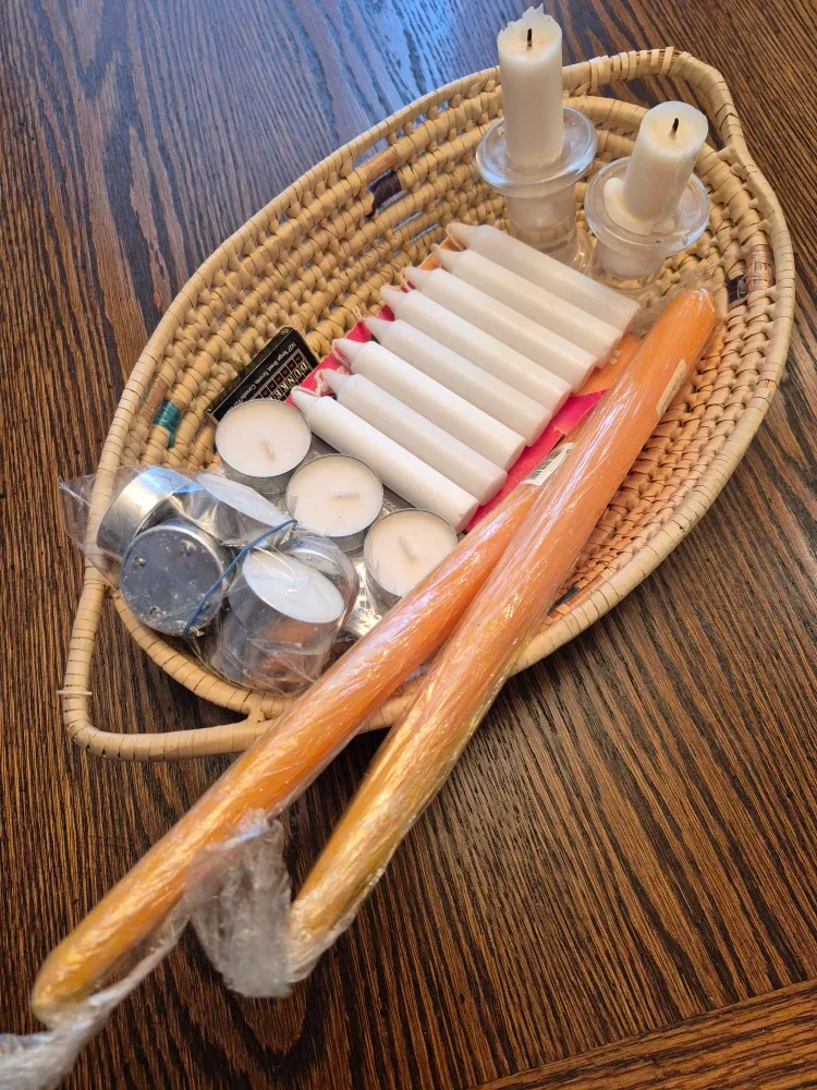 Candles🕯️Assortment (Tealight & Tapers) + 2 Glass Candle Holders