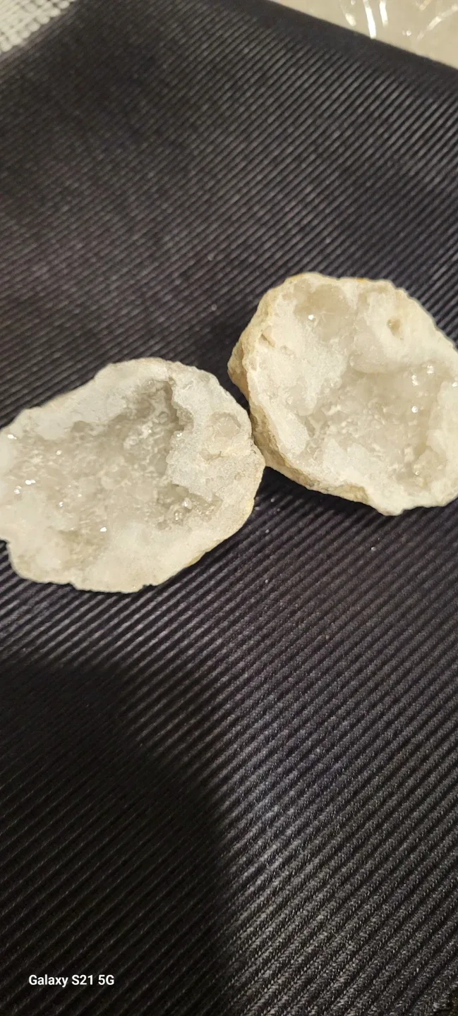 Two large Quartz Geode Halves