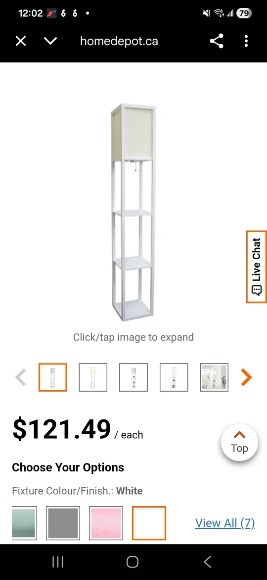 Lalia Home 62.75 inch White Column Shelf Floor Lamp image indicator(2)