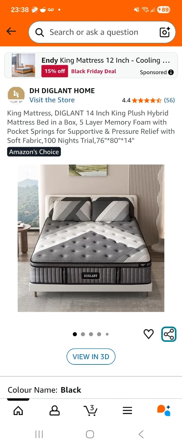 DIGLANT 14-Inch King Hybrid Mattress - New in Box!