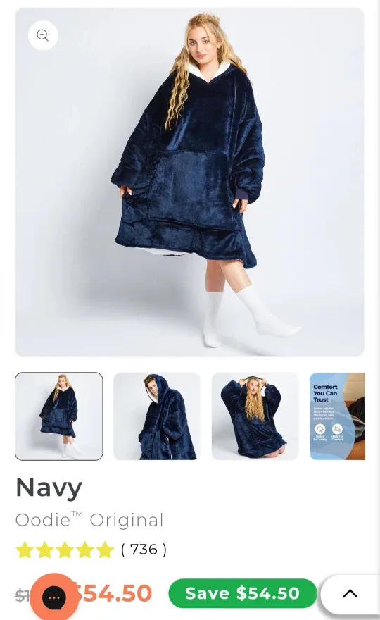 Oodie Original Hooded Blanket Extra Large Sweater - BLACK