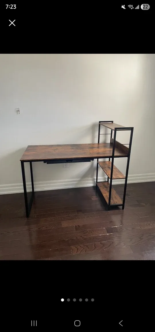 Brown Desk with Shelves