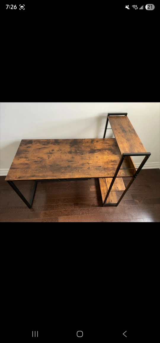 Brown Desk with Shelves - photo 3