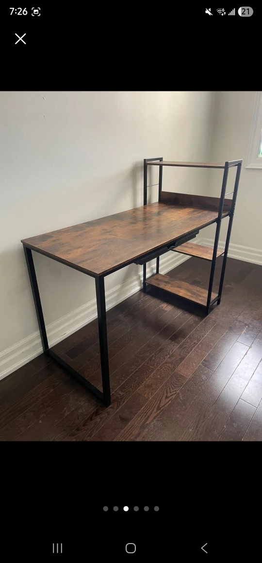 Brown Desk with Shelves - photo 4