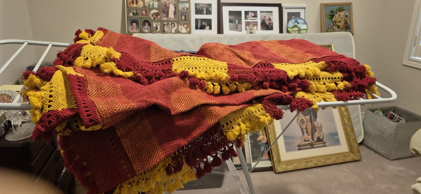 18th Century Loom Weaving Blanket-Italy
