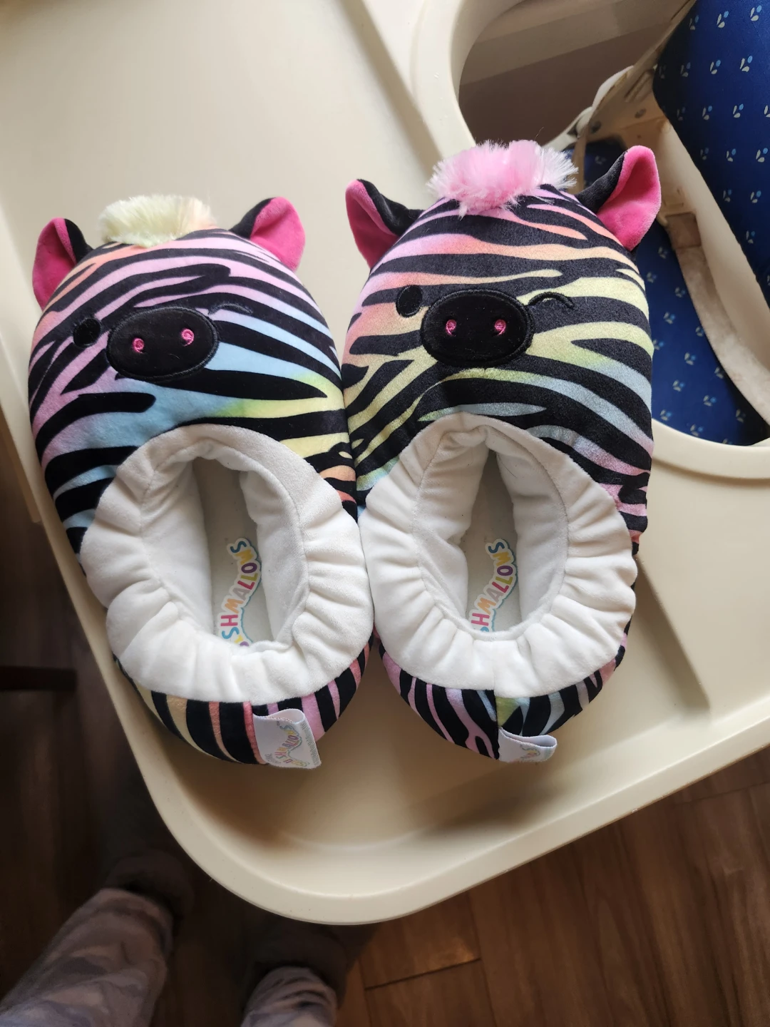 Squishmallows Zebra Slippers - Size 6-7