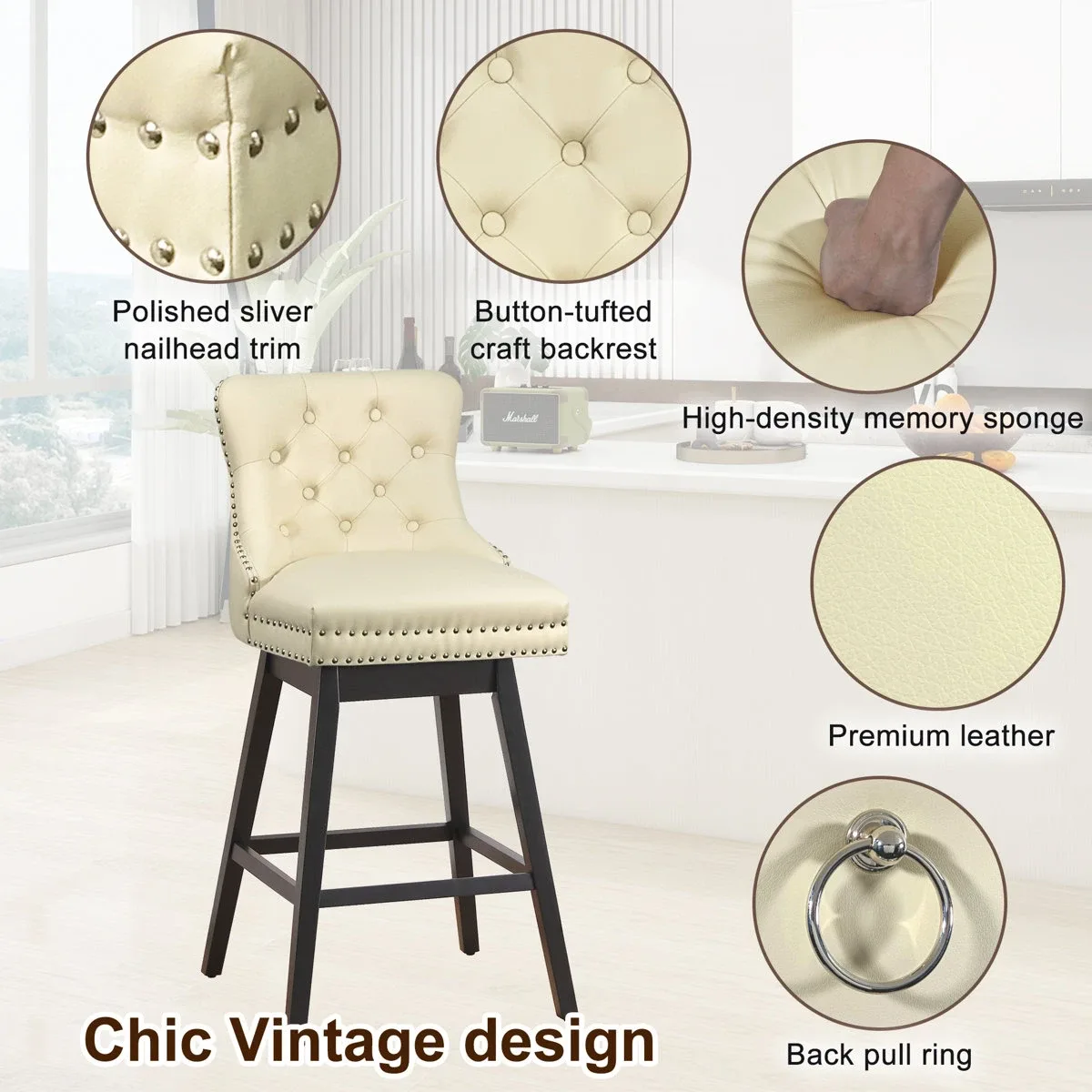 Lark Manor Timm Swivel Stools (Set of 2) image indicator(3)