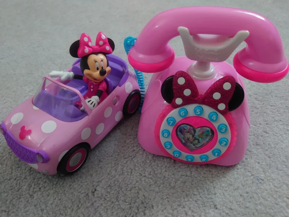 Minnie Mouse Car and Rotary Phone Toy Set