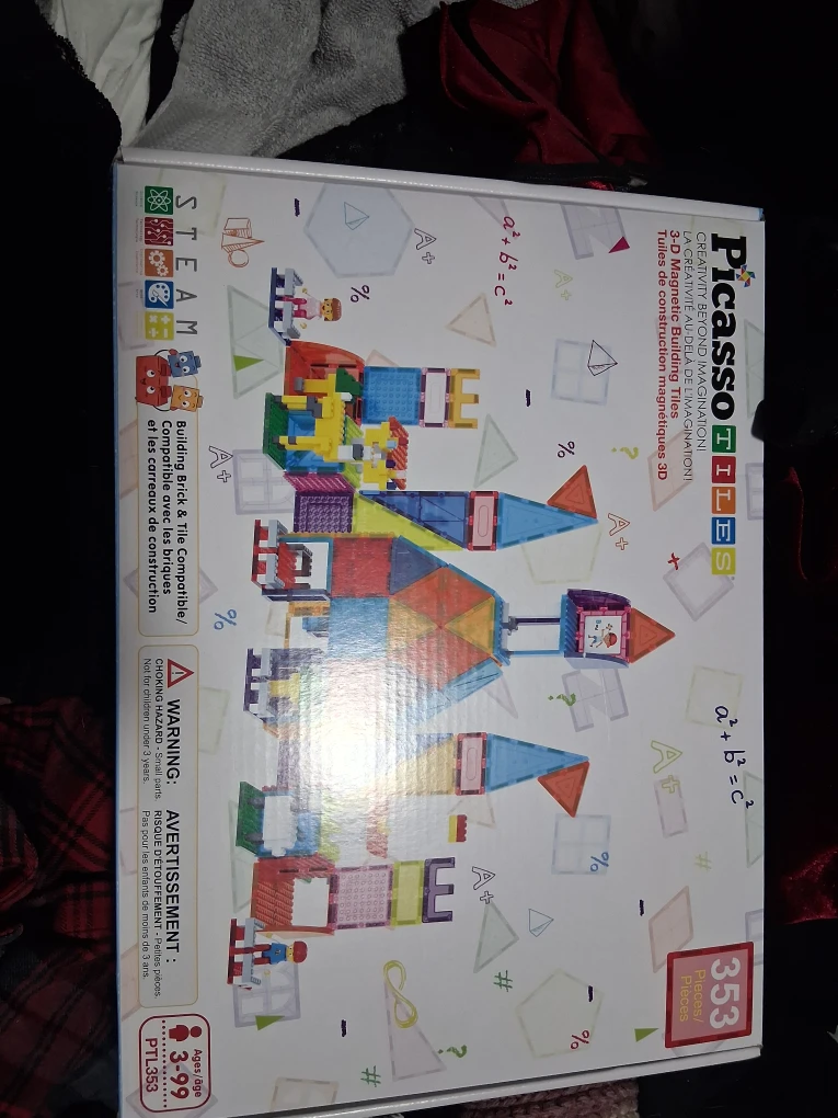 PicassoTiles 353-Piece Magnetic Building Tiles
