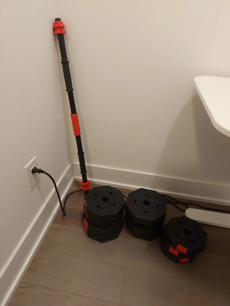 Adjustable Barbell with Weight Plates