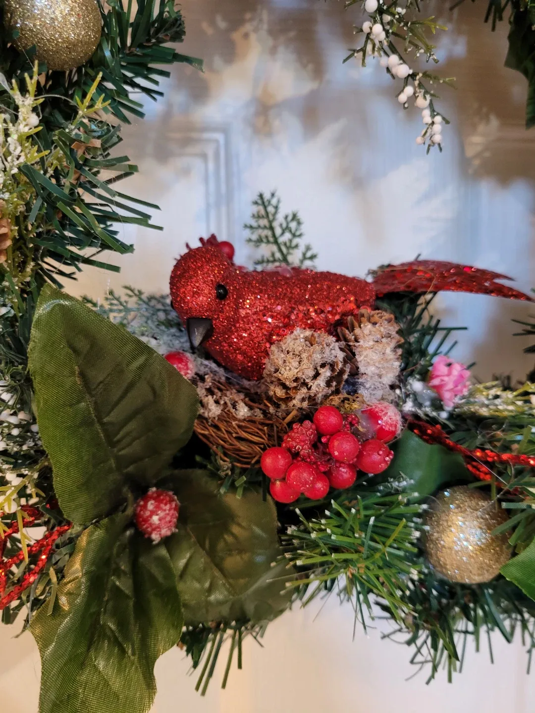 Crafted Christmas Wreath with Cardinal image indicator(4)