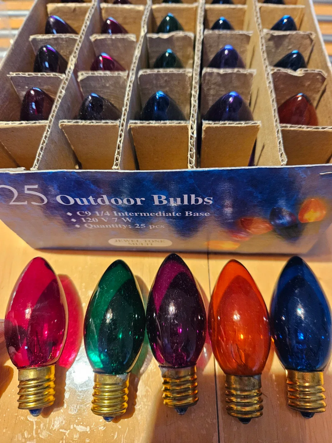 50 Jewel Tone Outdoor Bulbs - C9 1/4 Intermediate Base image indicator(2)