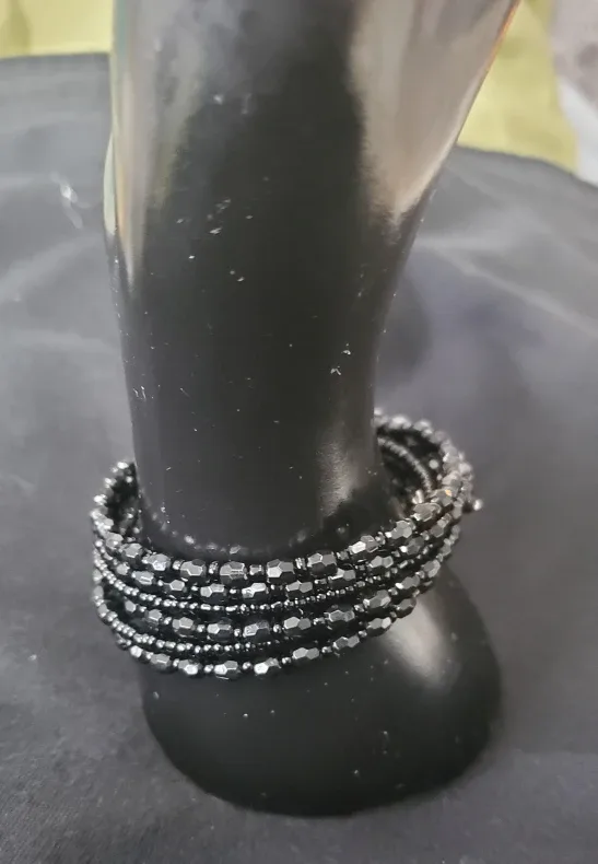 Black Beaded Wrap Bracelet