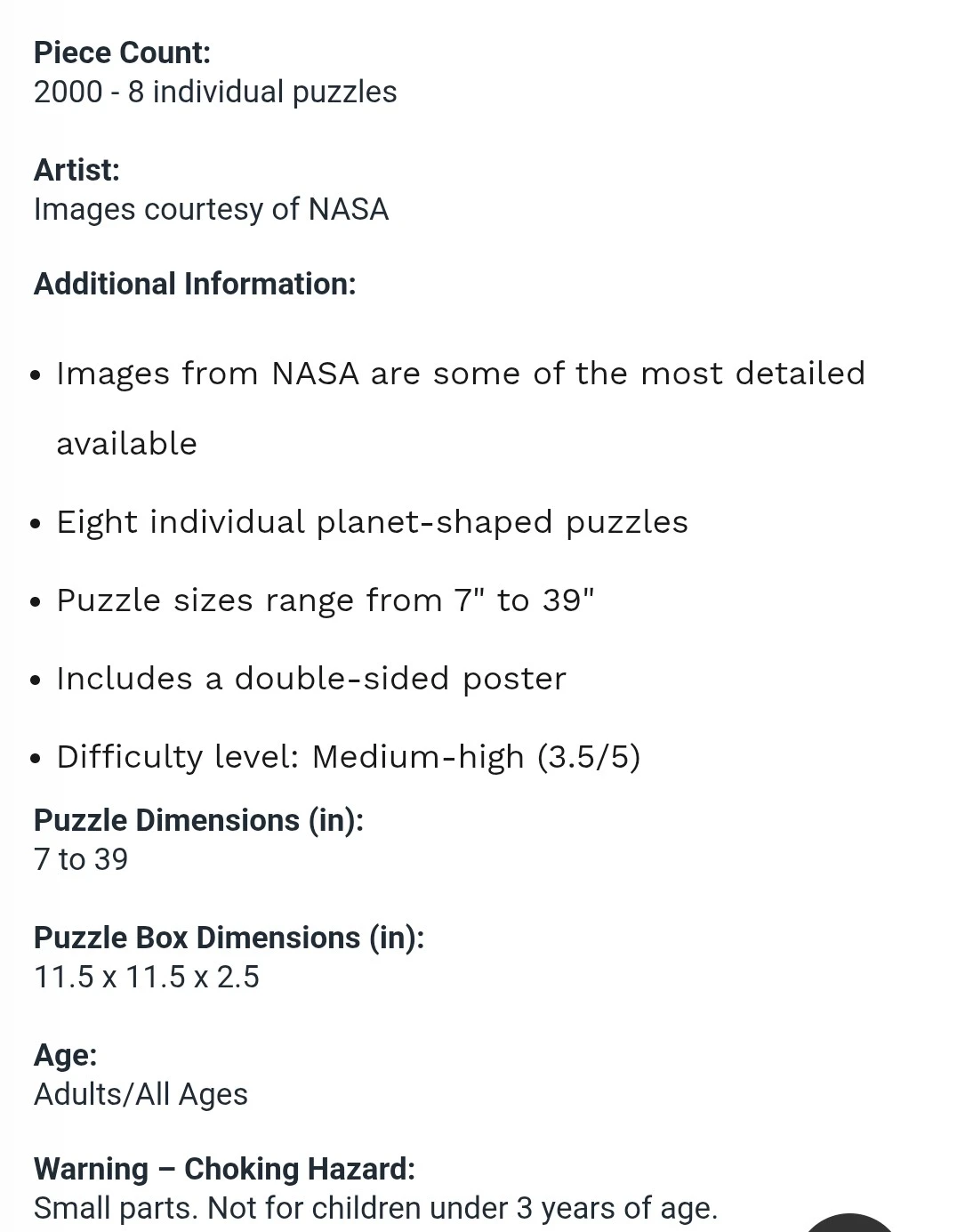 The Planets 2000 Piece Puzzle New sealed box - photo 2