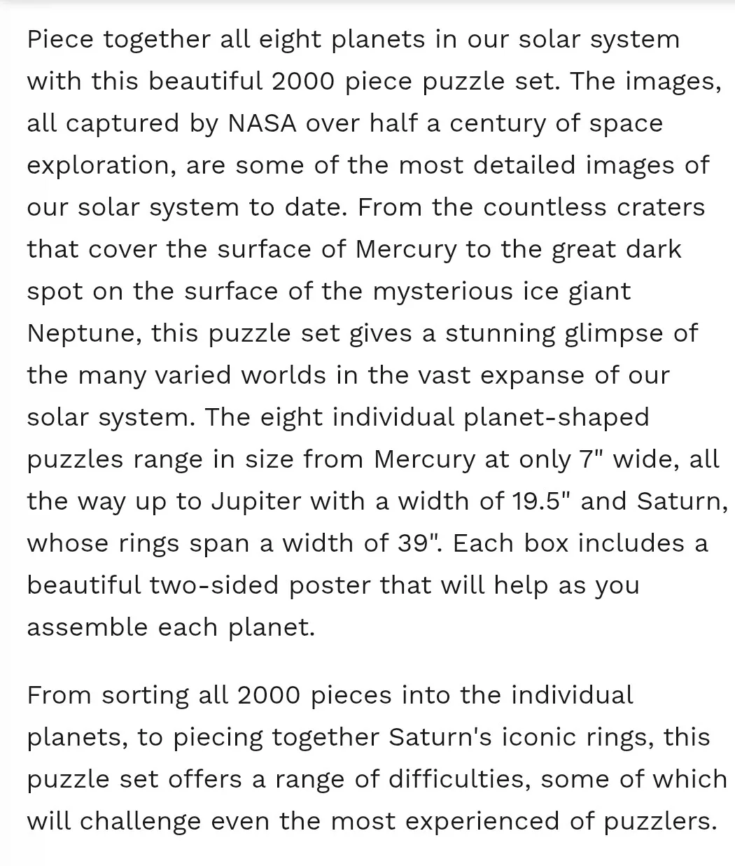 The Planets 2000 Piece Puzzle New sealed box image indicator(3)