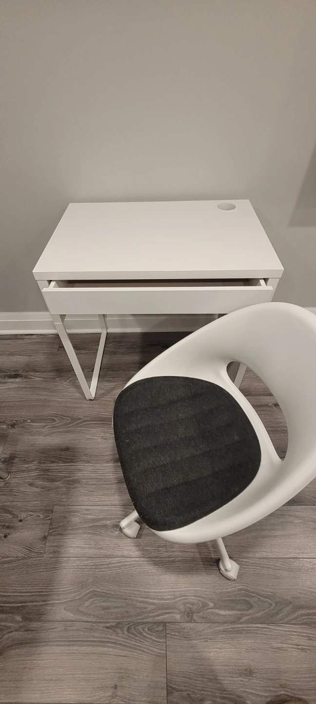 IKEA MICKE White Desk with Chair - photo 3