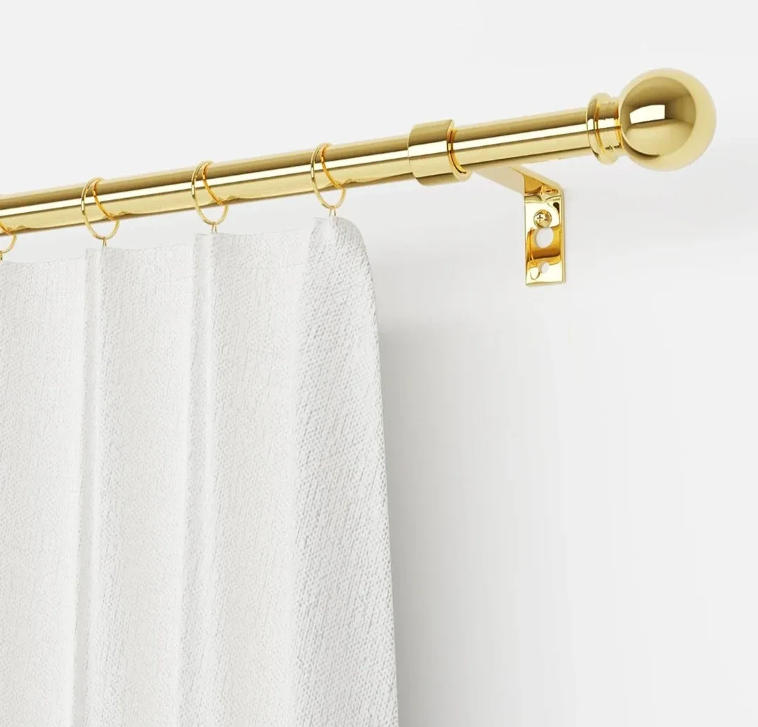 Gold Adjustable Curtain Rods 30-48" 5/8" Diameter thumbnail