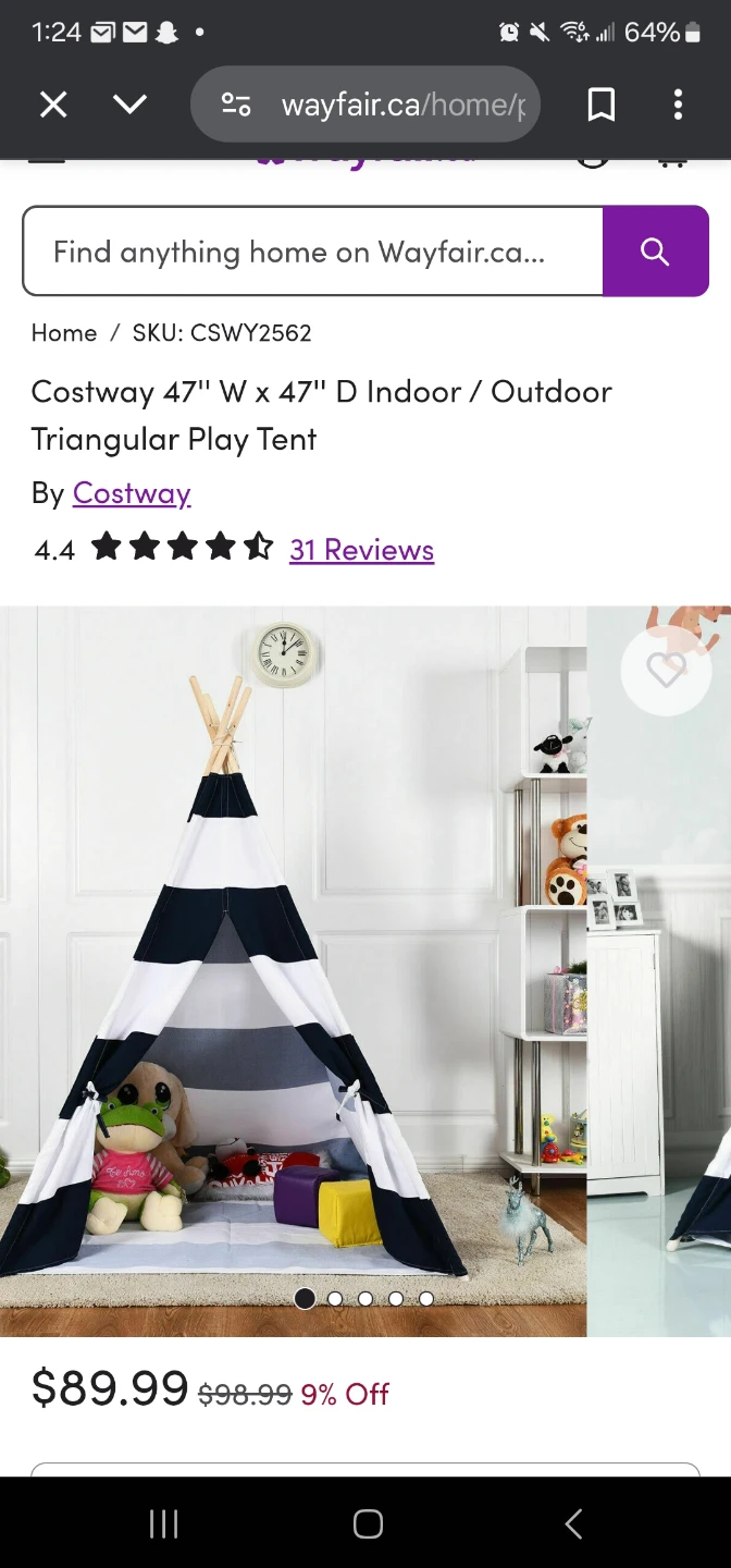 Triangular Play Tent (47" W x 47" D) - photo 2