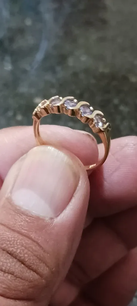 10k Gold Ring with Tanzinite Stones image indicator(7)