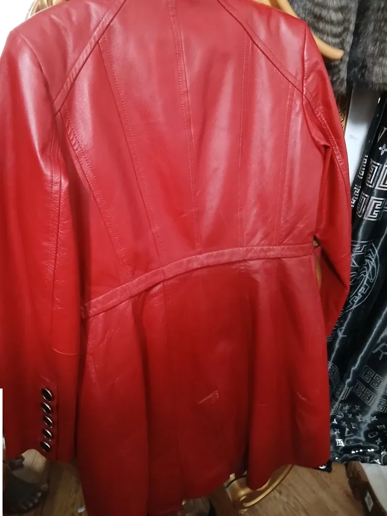 Danier Red Leather Jacket Size M/M image indicator(7)