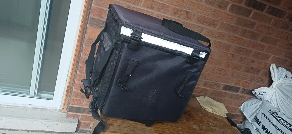 Black Insulated Food Delivery Backpack